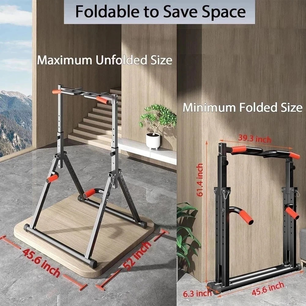 Foldable Power Tower, Adjustable Multifunction Pull up Bar Tower Station, Pullup