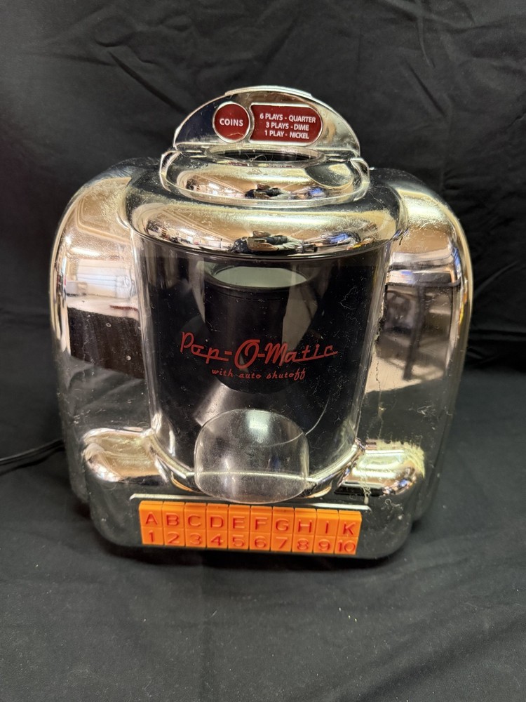 Pop-O-Matic Diner Jukebox Popcorn Maker Vintage Style Untested