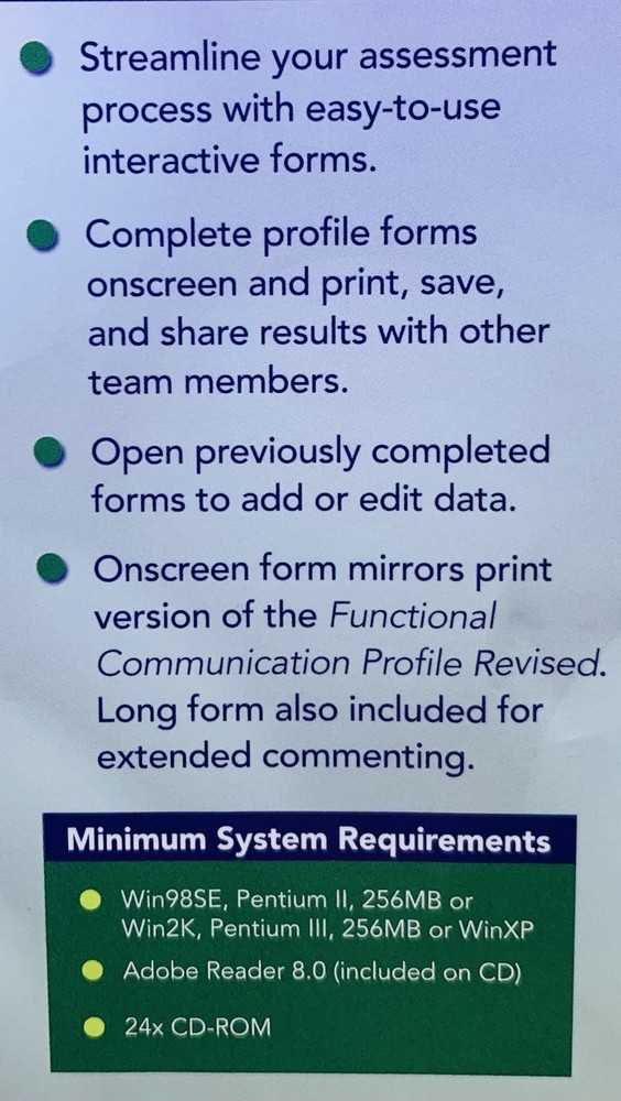 Functional Communication Profile Reporting Software Only No Manual Larry Kleiman
