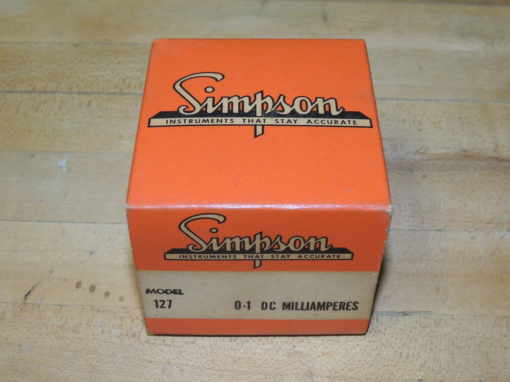 Simpson Model 128 01 Milliamperes Panel Meter in Box
