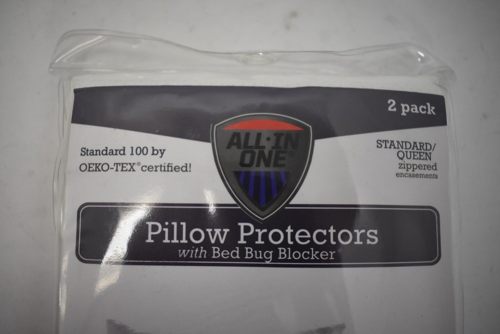 All-in-One 2 Pack Viral Blocking Zippered Pillow Protector w/ Bed Bug Blocker