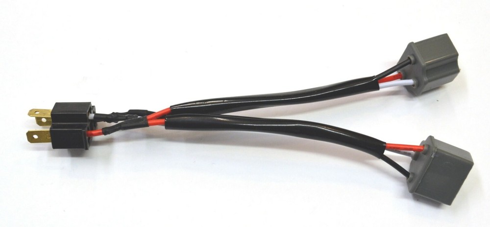 Splitter Wire Ceramic S 9003 HB2 H4 Two Harness Fog Light Adapter Replace Plug