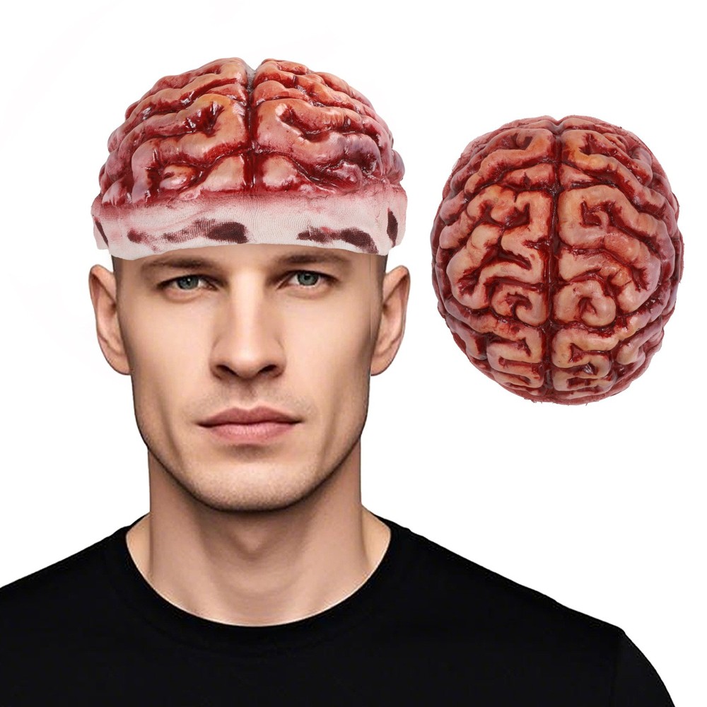 Zombie brain hat latex head cover