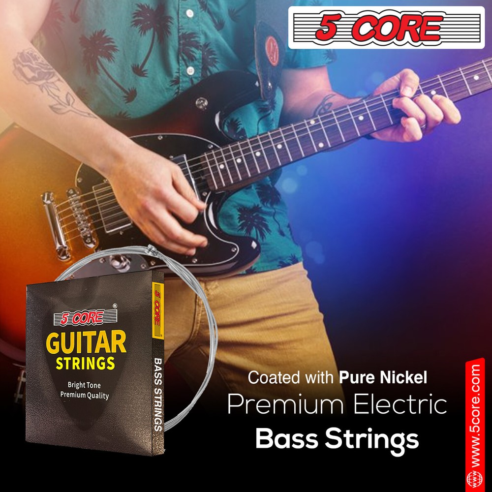 5 Core Bass Guitar Strings Extra Light Gauge Bright & Powerful Tone 6 String Set