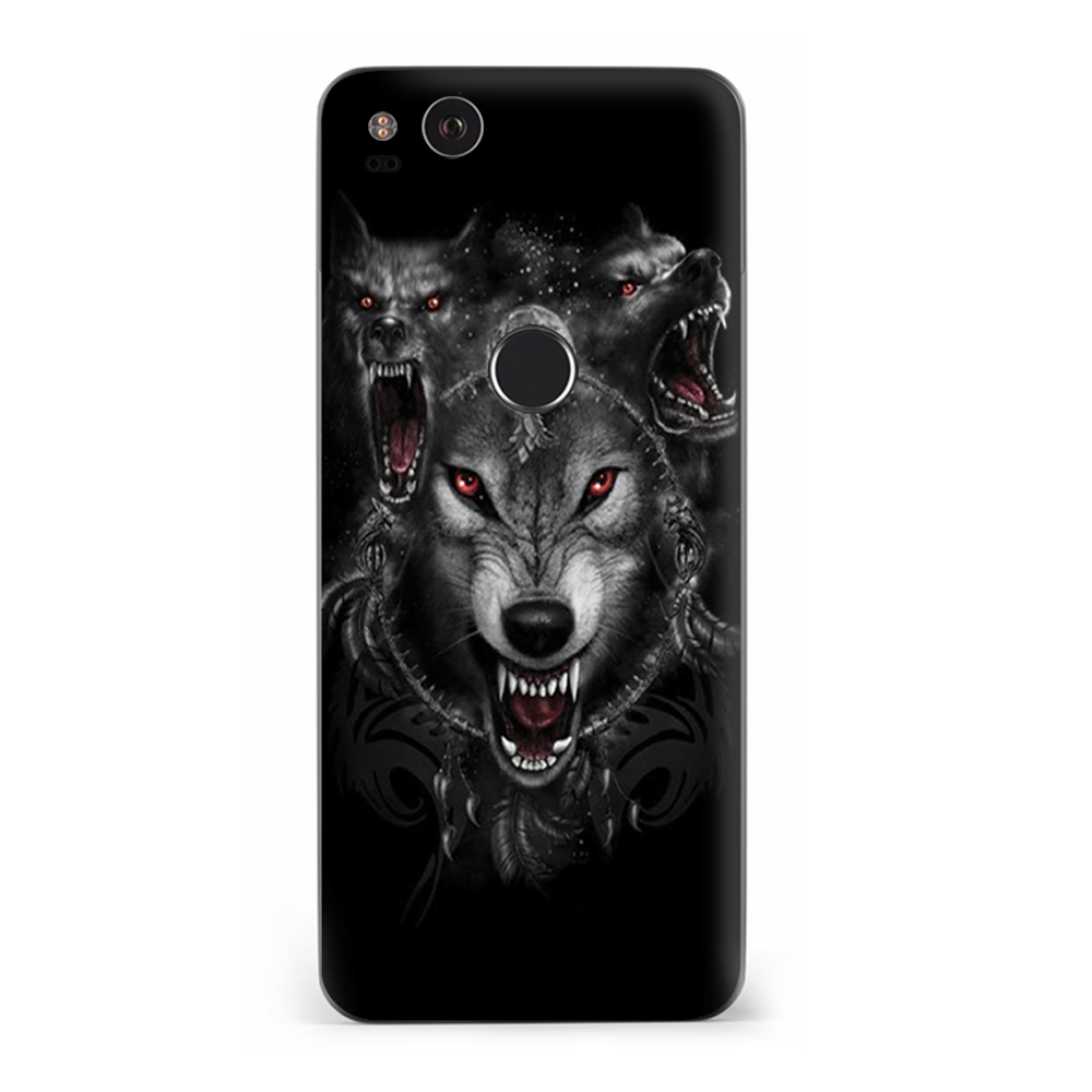 Google Pixel 2 Skins Decal Wrap Angry Wolves Pack Howling