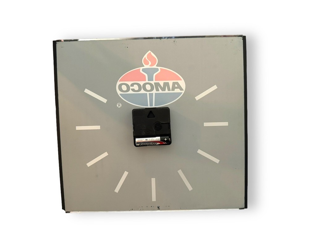 VTG 80s Advertising Clock AMOCO Logo, working