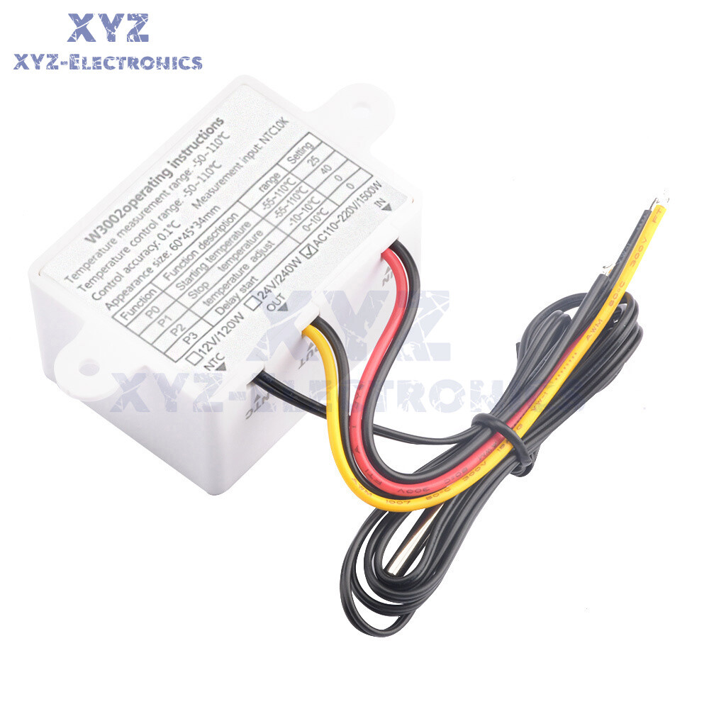 W3002 AC 110-220V Digital Temperature Controller Microcomputer Thermostat Probe