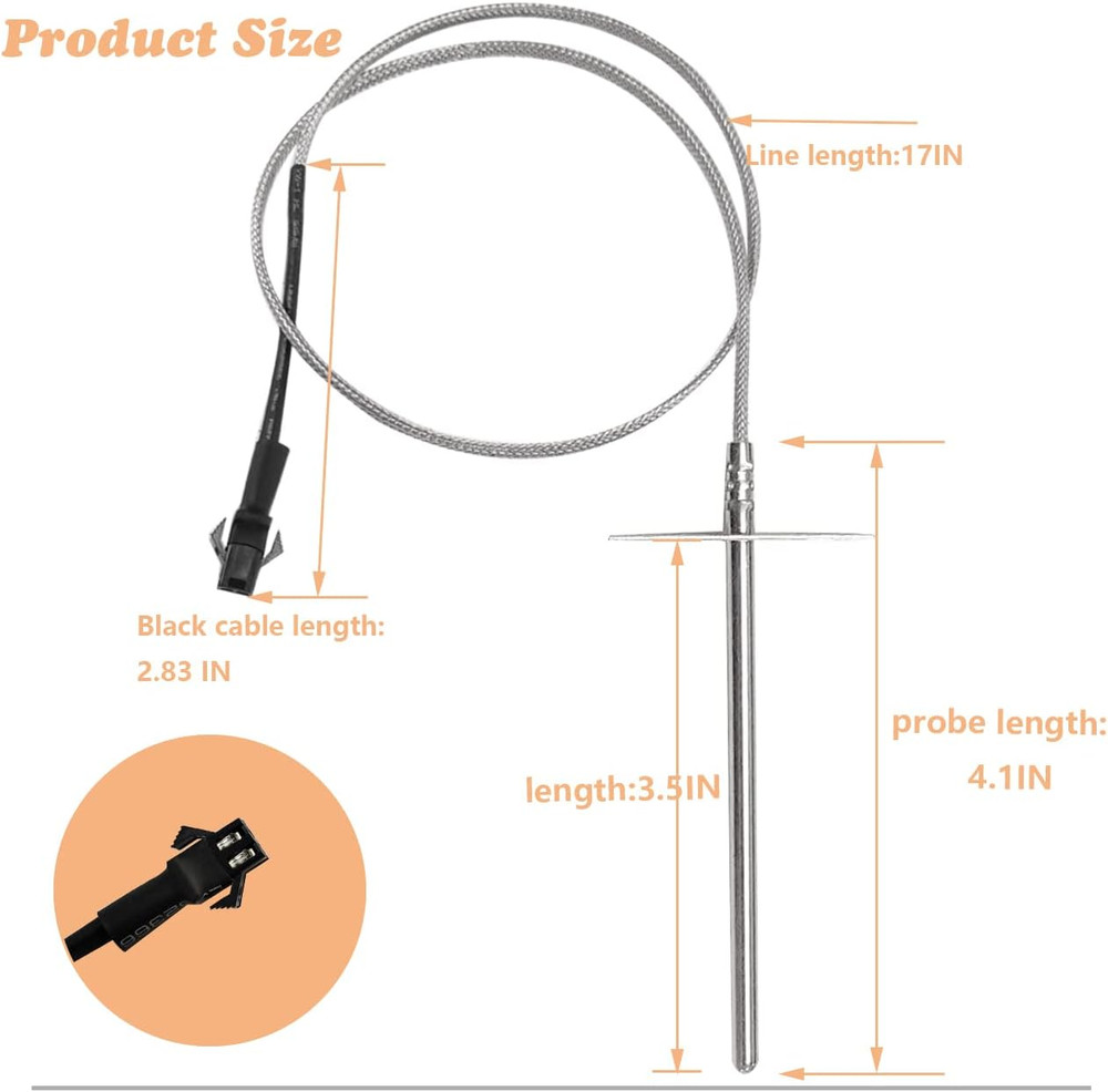 Replacement RTD Temperature Probe Sensor, Compatible with Pit Boss Pellet Grill