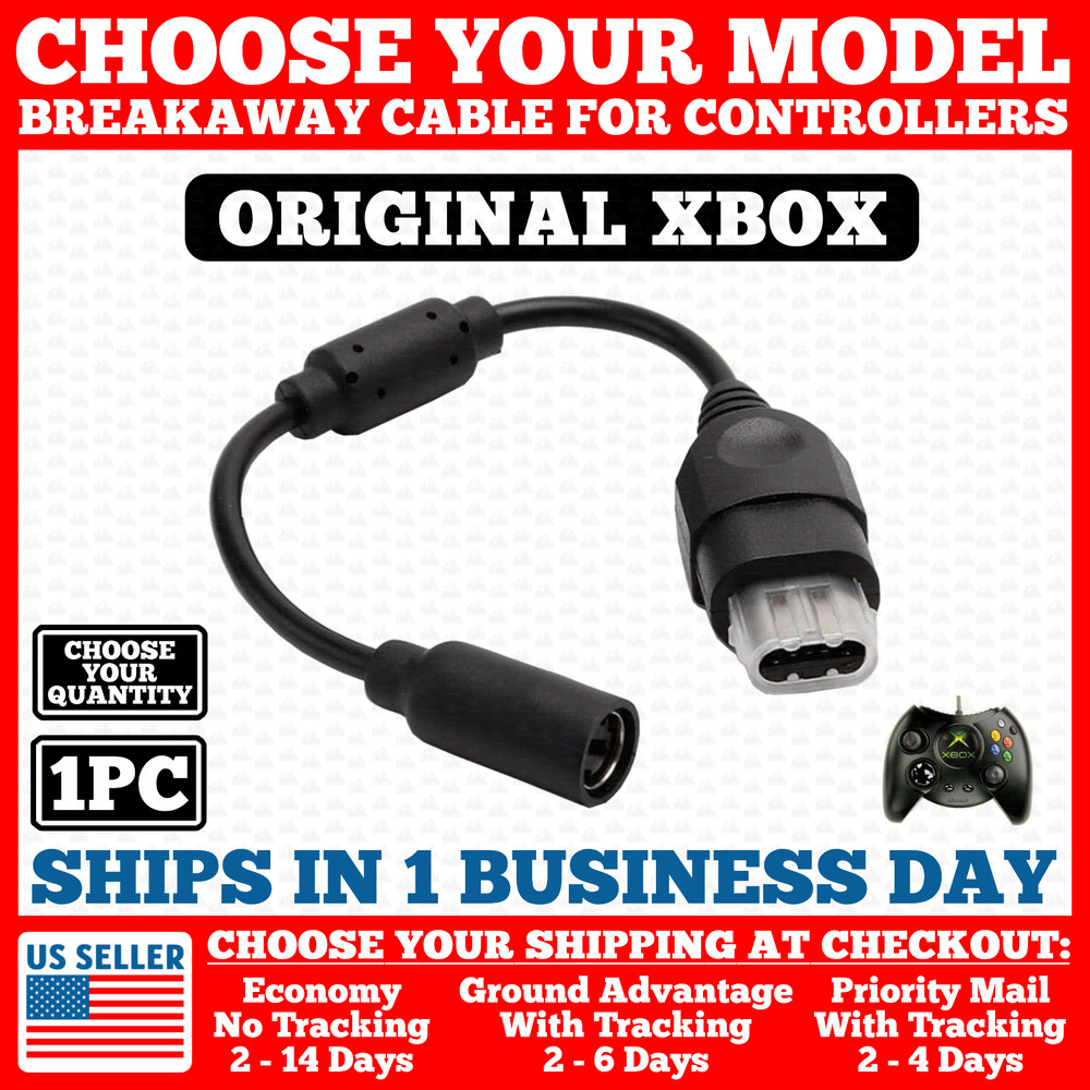 Breakaway Dongle Cable Cord Adapter For Original/Xbox/360/USB Wired Controller