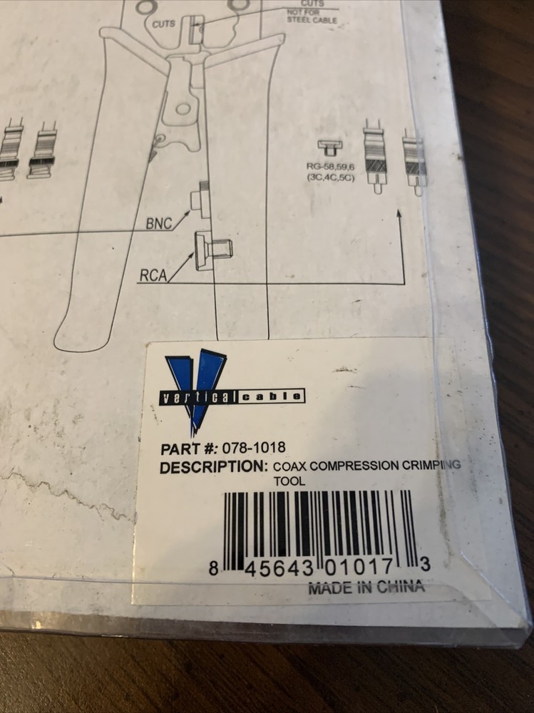 Vertical Cable CRIMPING TOOL MODEL 5082R 078-1018