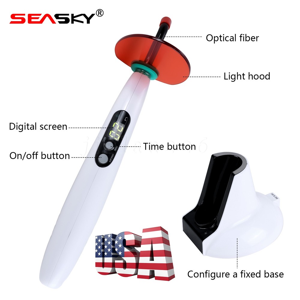 Dental Wireless Curing Light Lamp LED-B 5 Second Curing 1500mW/cm²