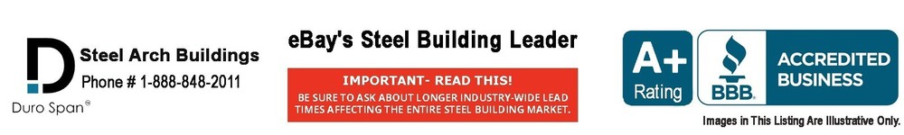 32x60x18 Engineered Steel Building Kit | DuroSPAN Clear-Span Arch Open DIY Ends
