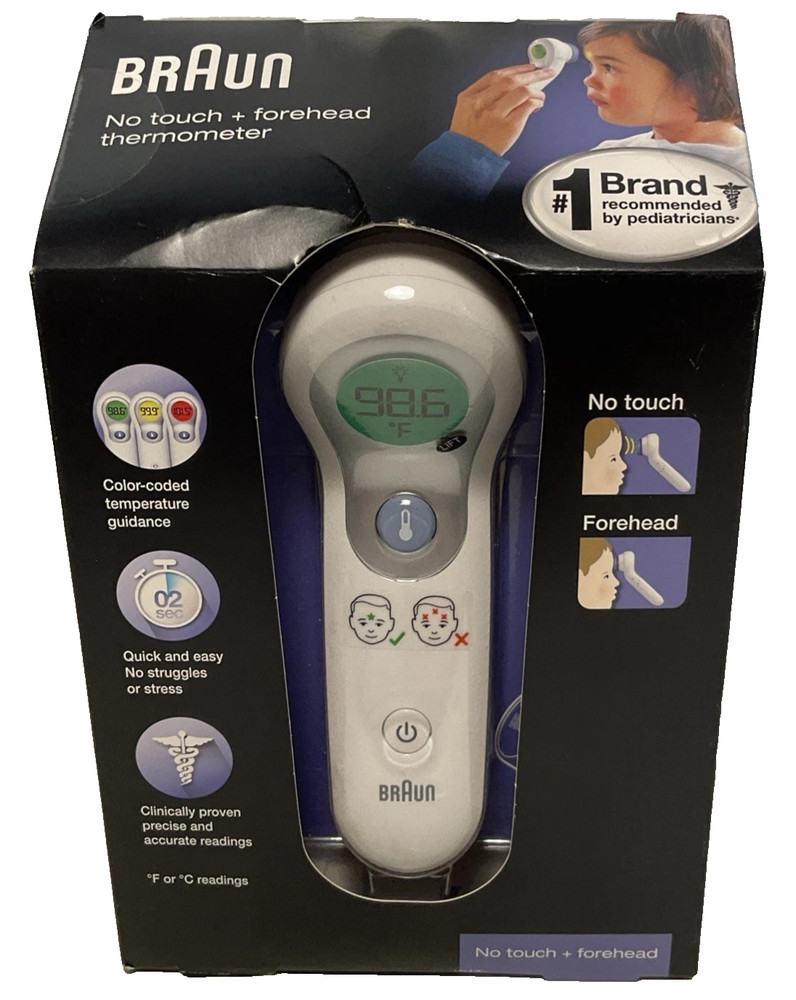 Braun No Touch Forehead Thermometer Temperature Gauge Dual Reading Modes LCD