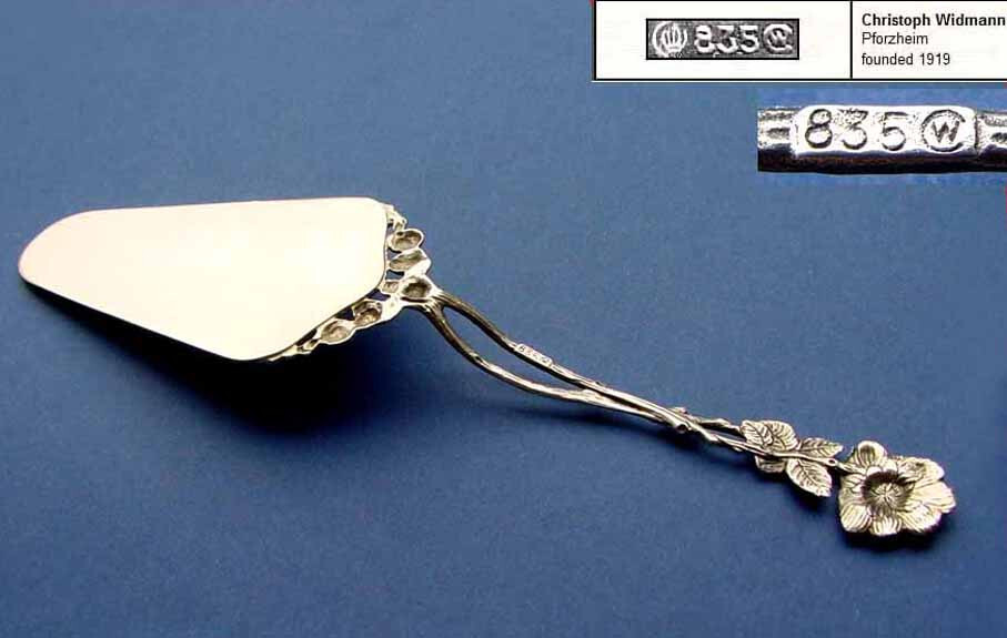Cake Server, Widmann, Rose Decor/ Hildesheimer Rose, 835 Silver B962
