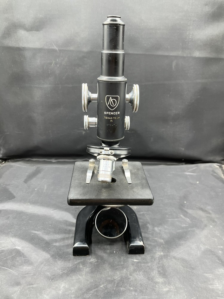 AO Spencer Microscope, Vintage Texas Tech 71