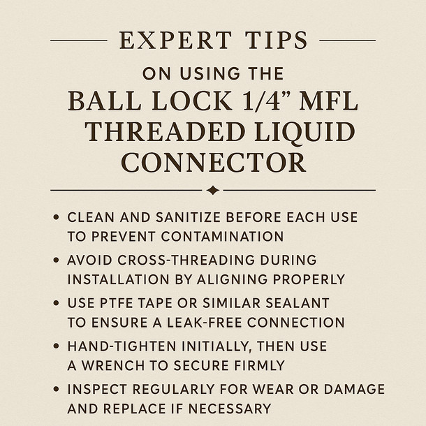 LD Carlson Ball Lock 1/4 inch MFL Threaded Liquid Connector