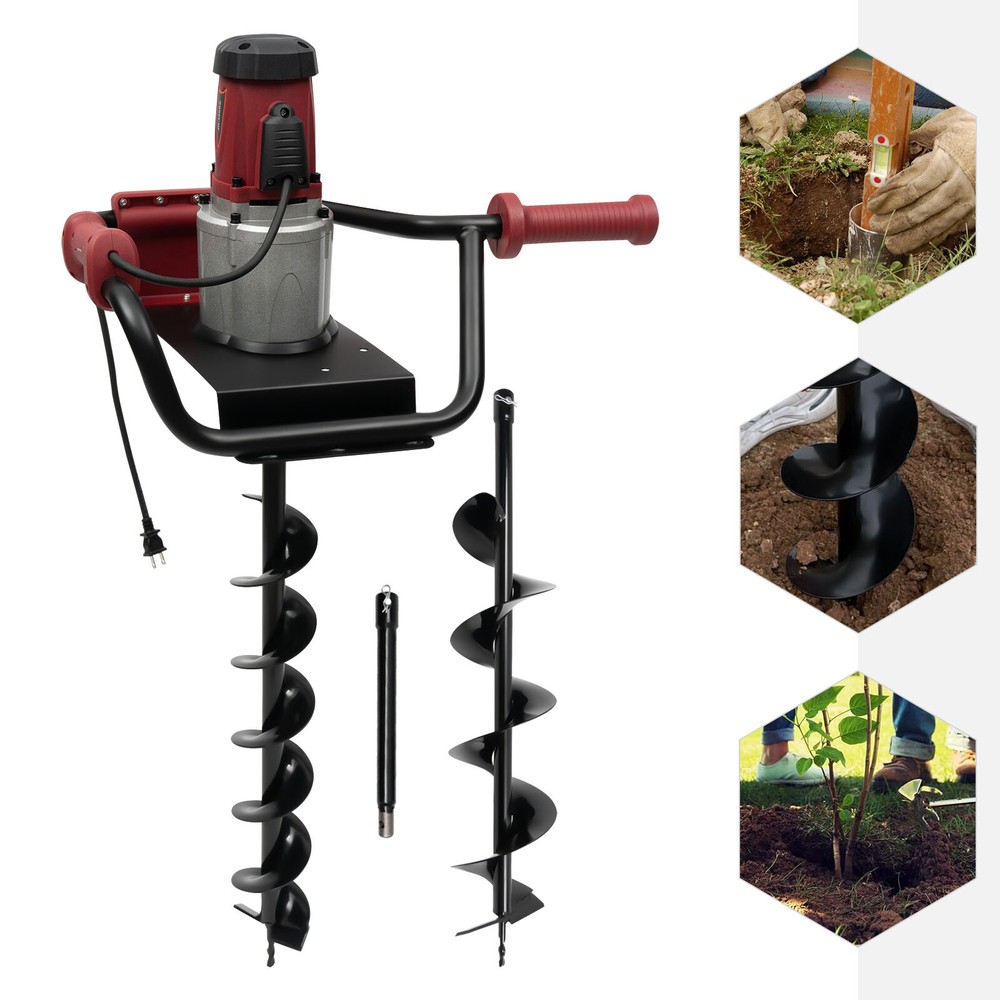 Electric Post Hole Digger 1500W Post-Hole Digger Electric Auger Digging Drill