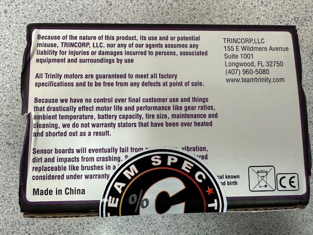 Trinity Revtech "Slot Machine" Team ROAR Spec Class Brushless Motor 10.5T