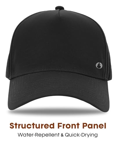 Quick Dry Trucker Hat Breathable Laser Cut Mesh-Back Baseball Cap Black