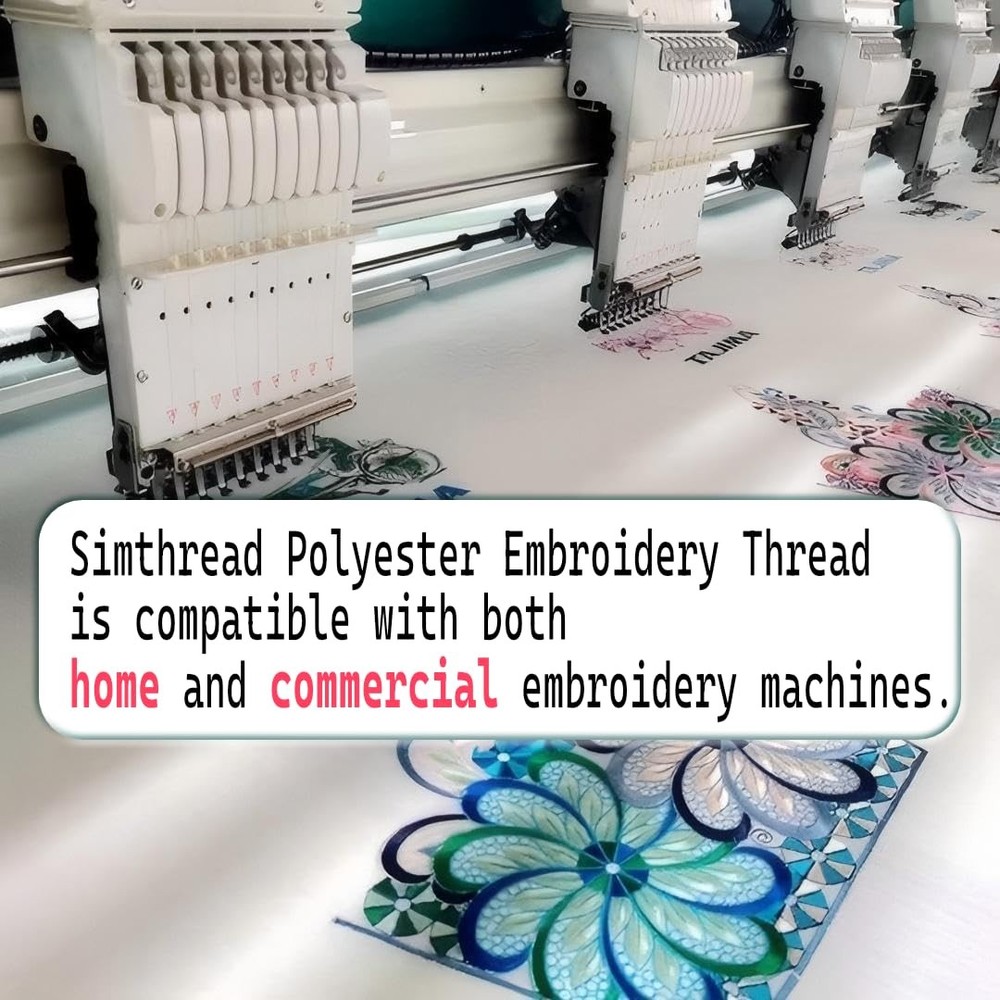 5500Yds Embroidery Thread, 5000M High-Yardage 40WT 100% Polyester Thread – 17...