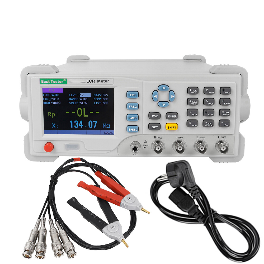 Bench LCR Meter Capacitance Inductance Measurement 100KHz Continuous Adjustable