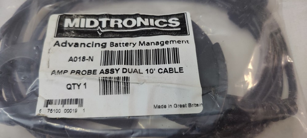 MIDTRONICS A018-N AMP PROBE ASSY DUAL 10 ' CABLE INDUCTIVE -CLAMP