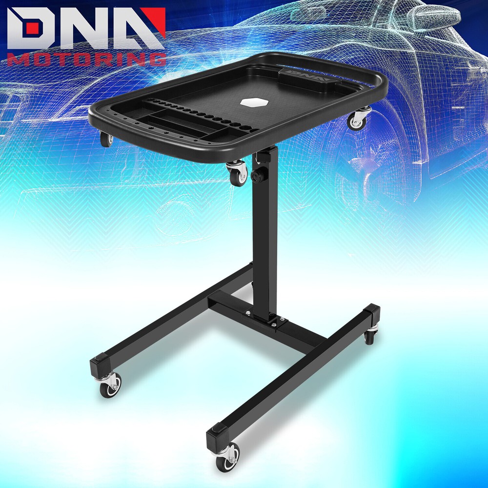 2-In-1 Sturdy Durable w/ 360° Rolling Casters Adjustable Storage Working Table