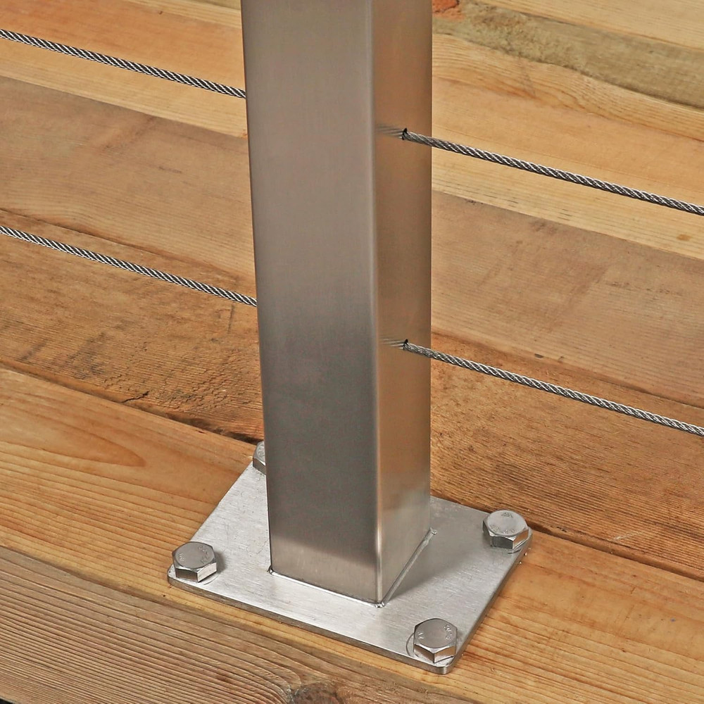 36” Stainless Steel Cable Railing Intermediate Posts - 2 Pack for Decks