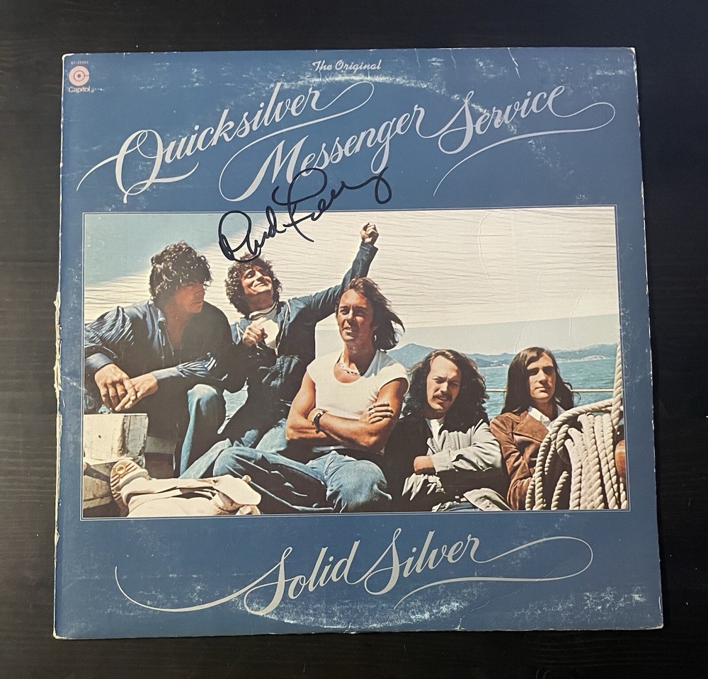 Quicksilver Messenger Service Solid Silver LP signed By David Freiberg Vinyl