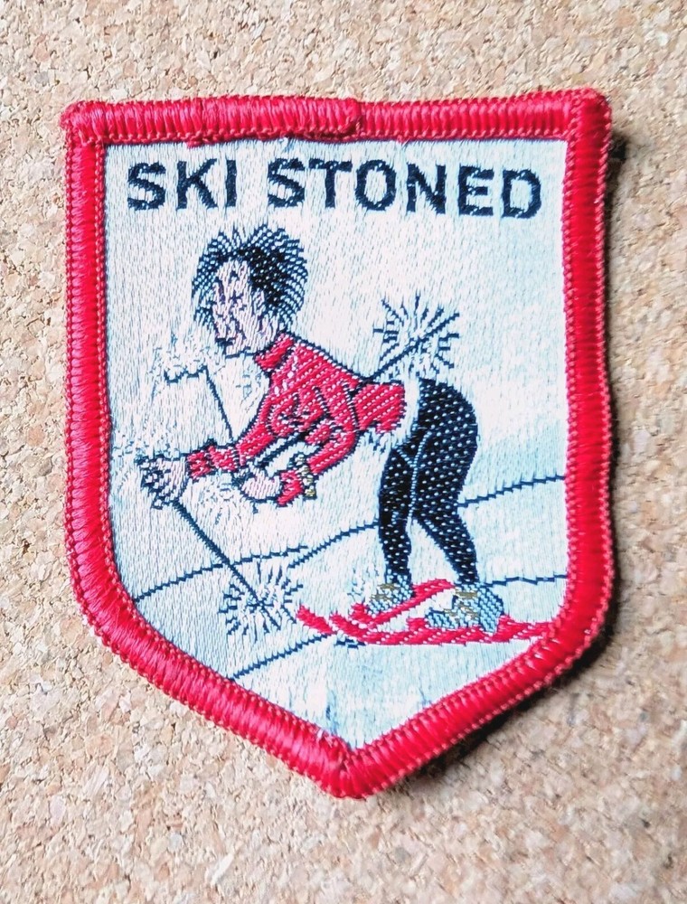 Vintage Ski Stoned Skiing Patch Rare Find