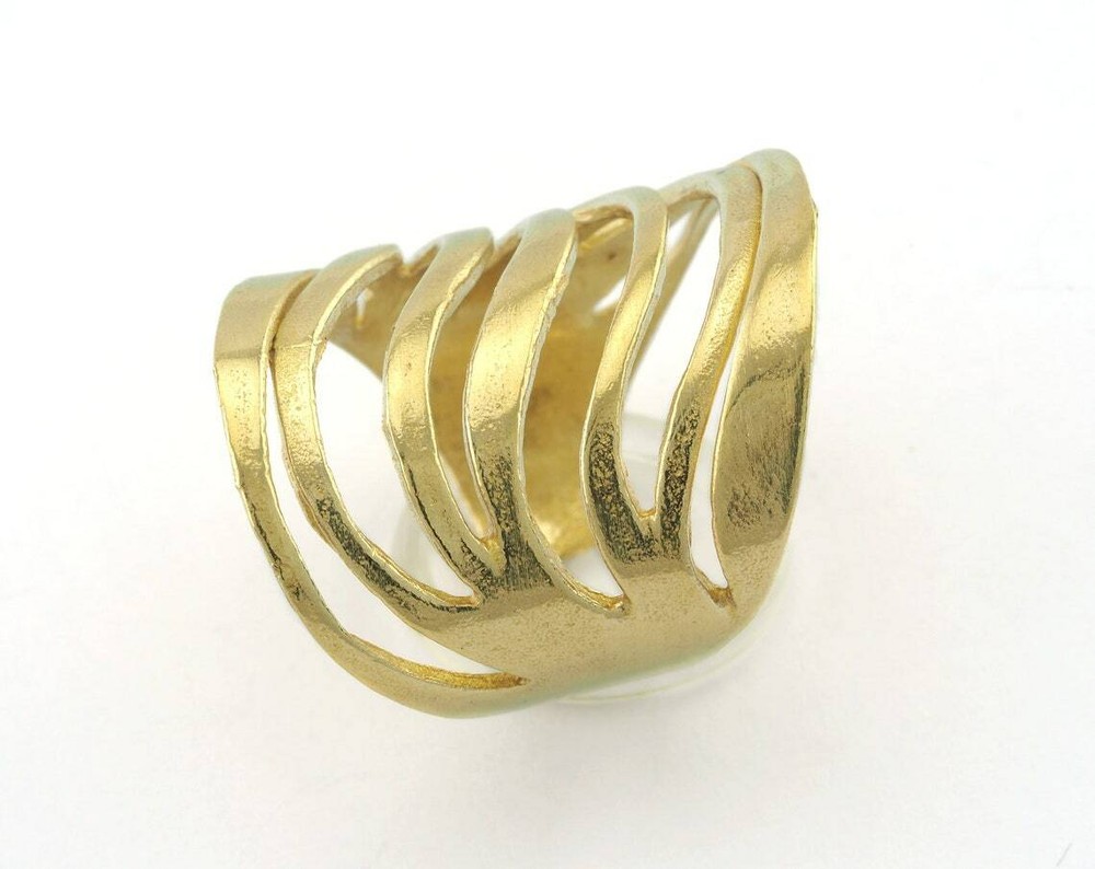 Adjustable Stripes Ring 19mm Raw brass (18mm 8US inner size) 3326 ring26