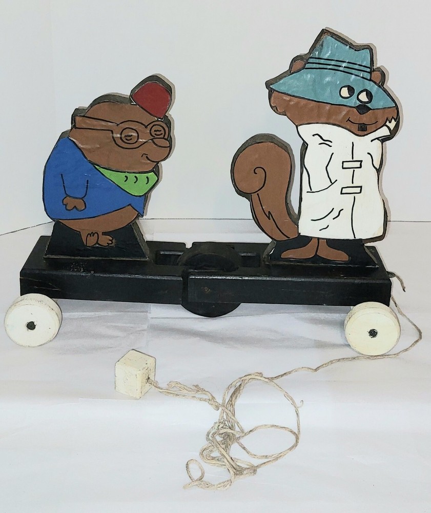 Secret Squirrel and Morocco Mole vintage pull toy foreign maker nice complete