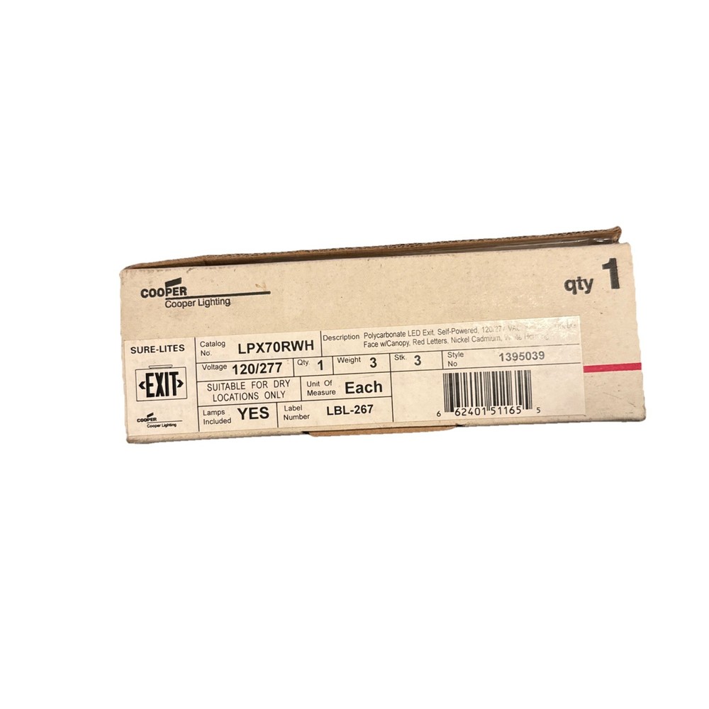 Cooper Lighting LPX70RWH Sure-Lights LED Exit Sign