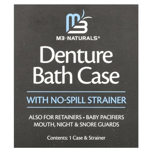 Denture Bath Case and Retainer Case, (1 Count), Blue