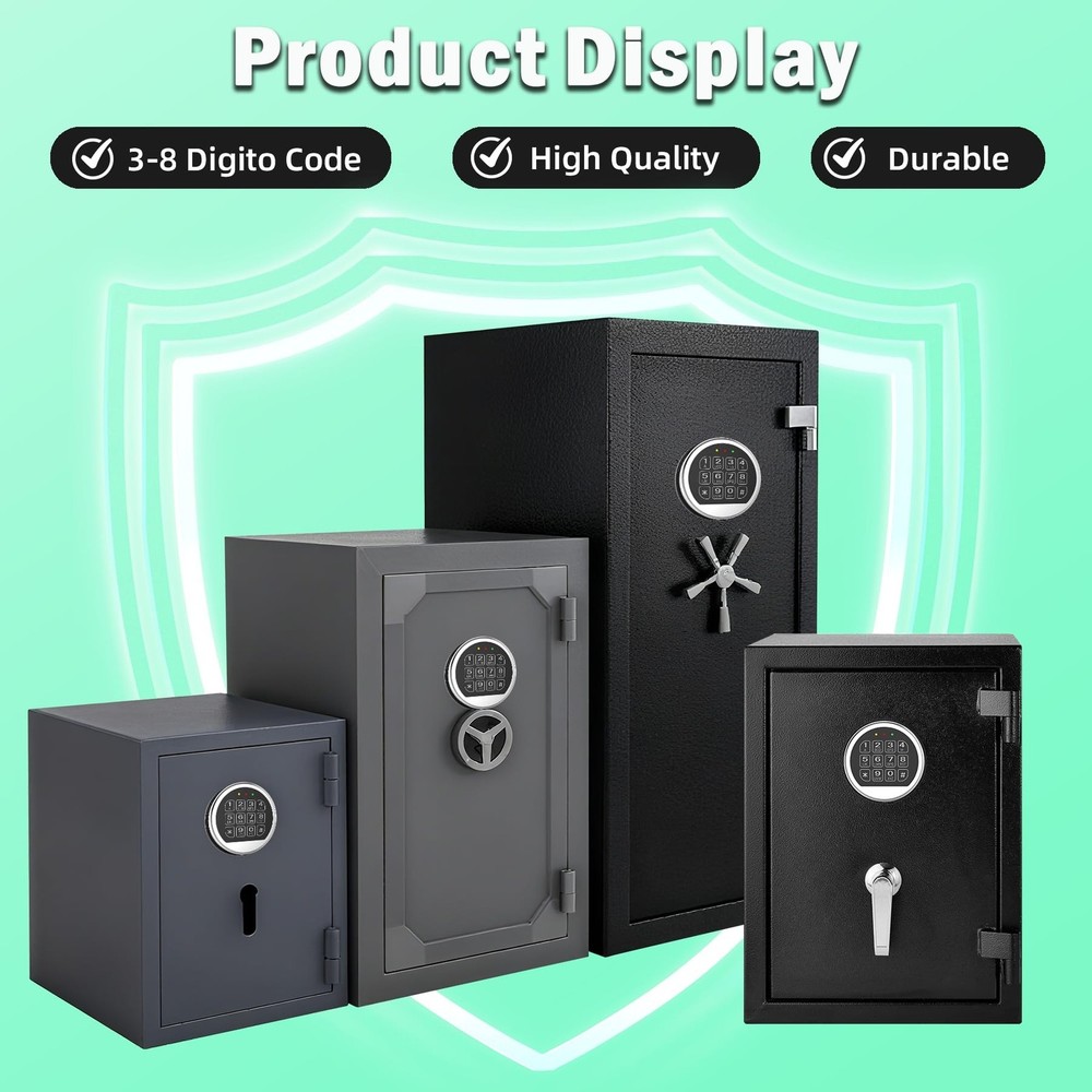 Gun Safe Lock Replacement with Solenoid Lock High Security Chrome Digital Key...