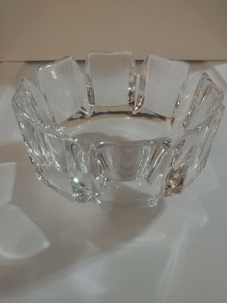Orrefors CRYSTAL CORONA BOWL signed 4284