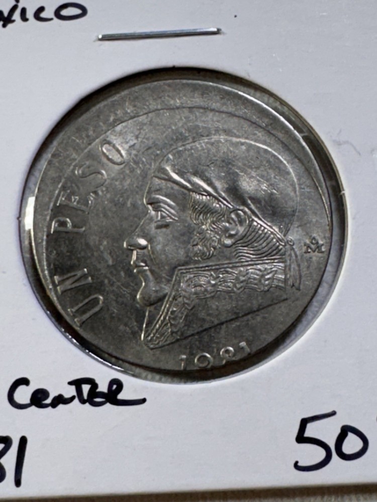 1981 Mexico 1 Peso Off Center Strike Error