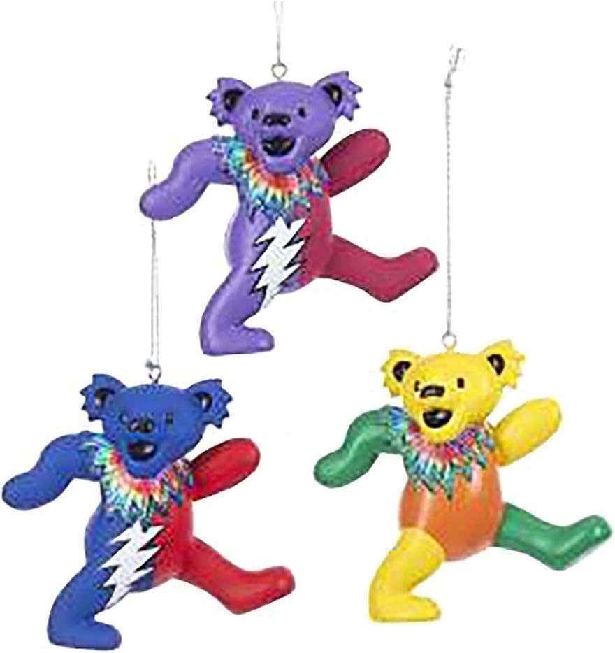 Grateful Dead Bear Ornaments, 3 Pack
