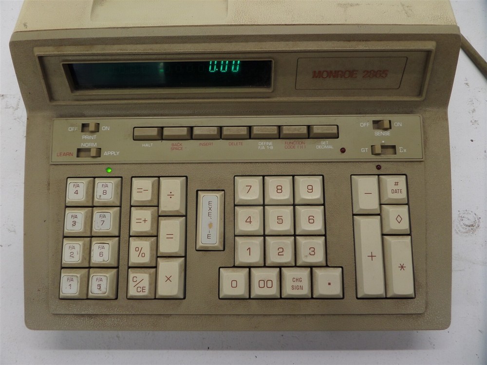 Vintage Monroe 2865 Calculator Adding Machine Printer