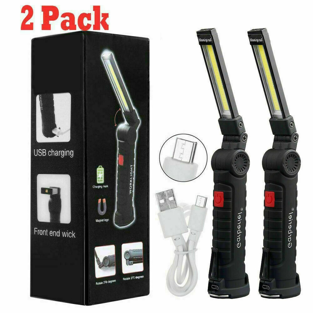 Rechargeable LED COB Work Light Mechanic Flashlight Lamp Base
