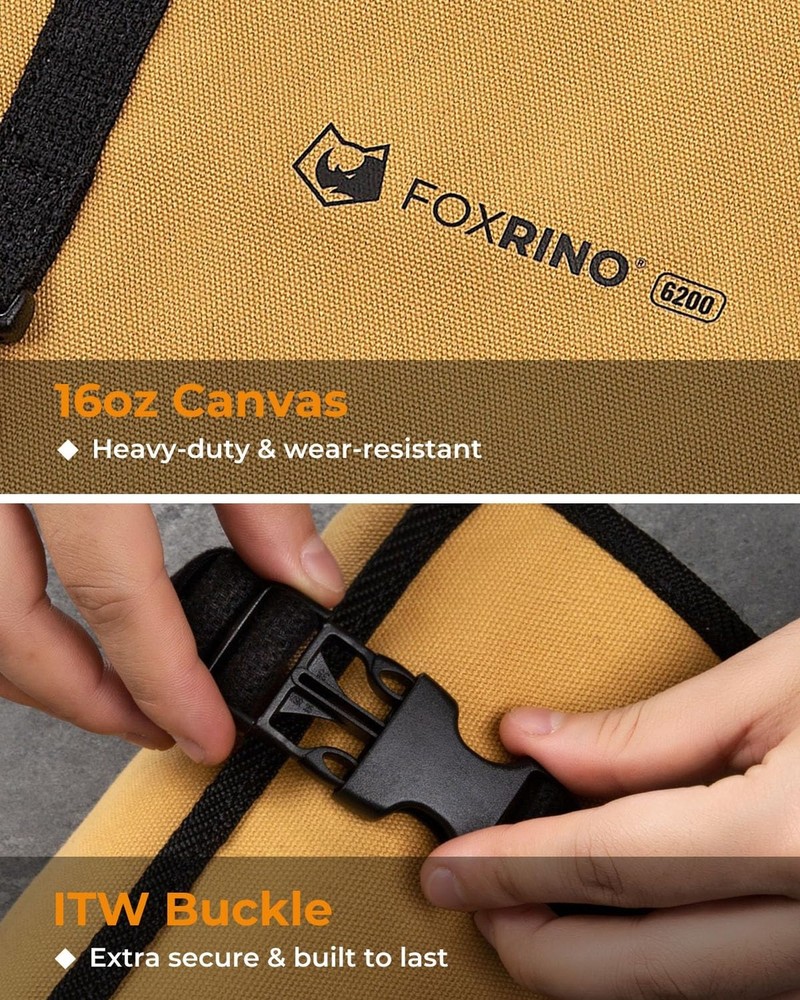 Tool Roll, Heavy Duty Tool Roll Bag Organizer, Roll Up Tool Pouch with 20 + 1...