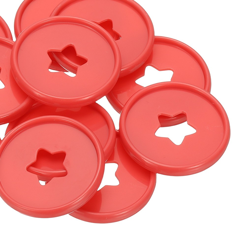 35mm Plastic Book Binding Discs, 33 Pack Expansion Discs Star, Red