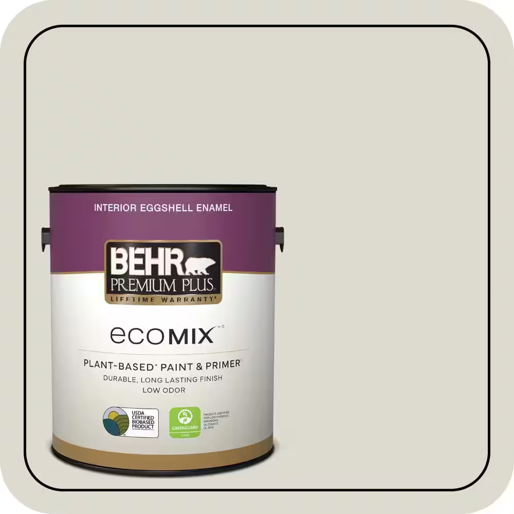 1 Gal. #790C-2 Silver Drop Eggshell Enamel Ecomix Plant-Based Interior Paint & P