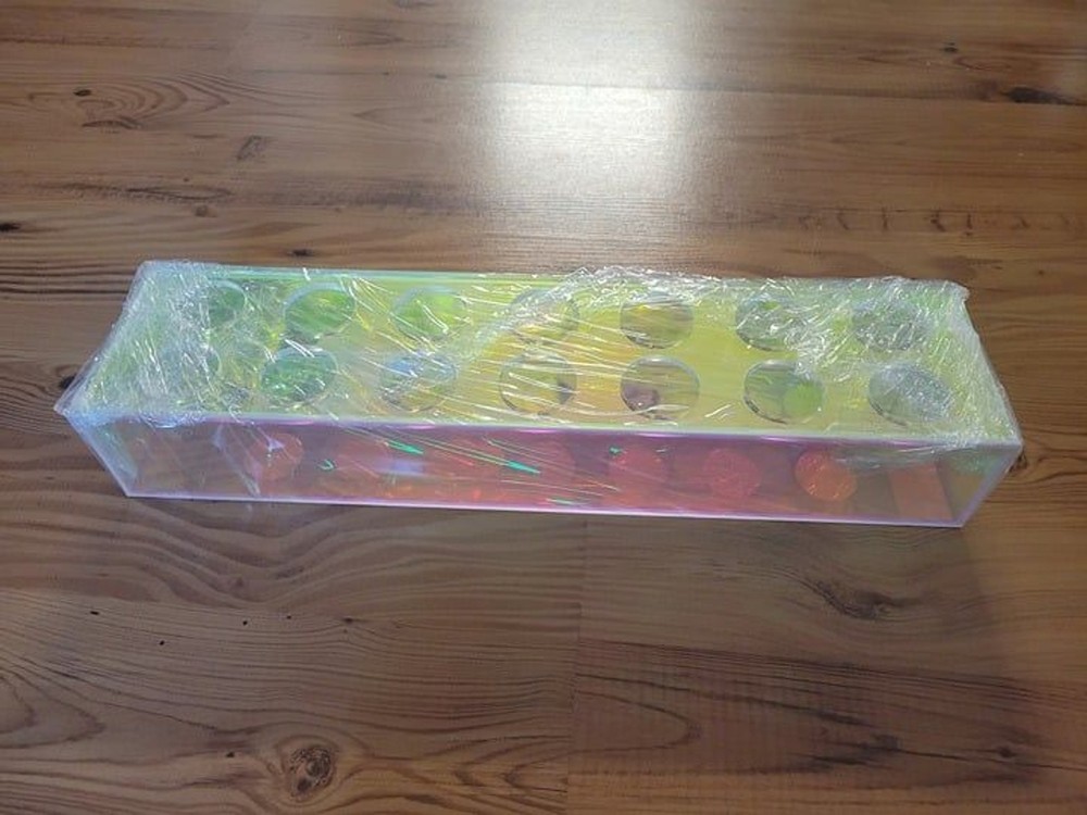 Iridescent Rectangular Acrylic Flower Vase 14 Holes