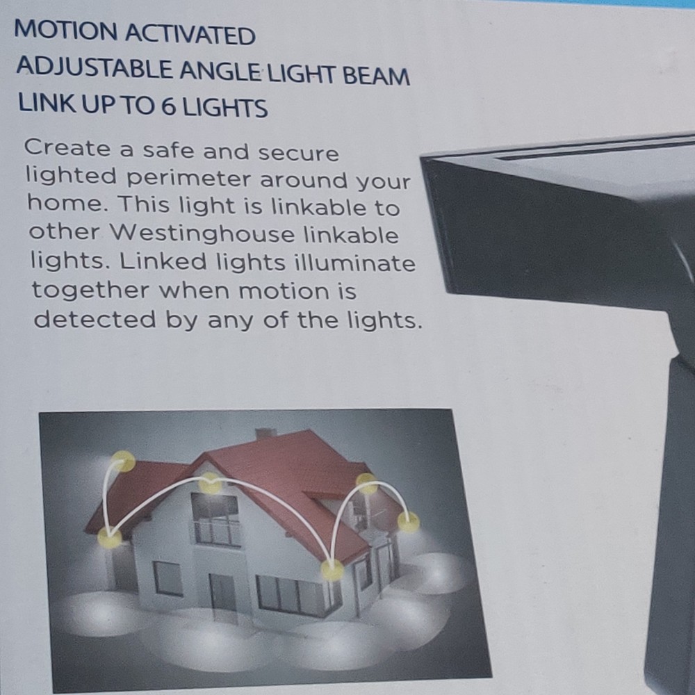 Solar Motion Activated LED Security Light 1000 Lumens Linkable Westinghouse