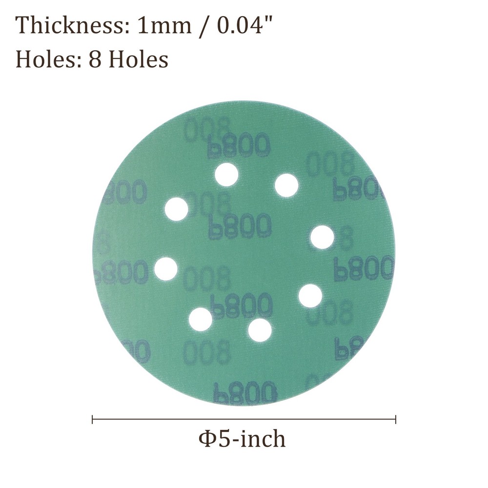 25pcs Sanding Discs 5 Inch 8-Hole 800 Grit Hook & Loop Discs