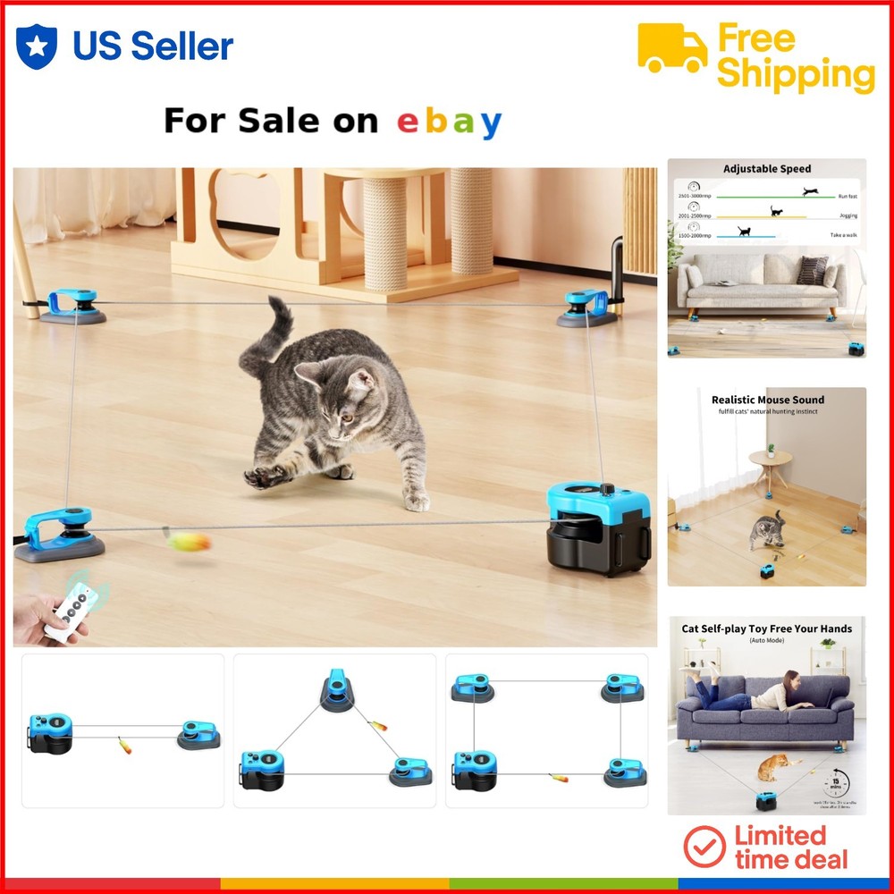 Interactive Cat Toy Sky Blue Exercise Fun DIY Chase Play for Bored Cats