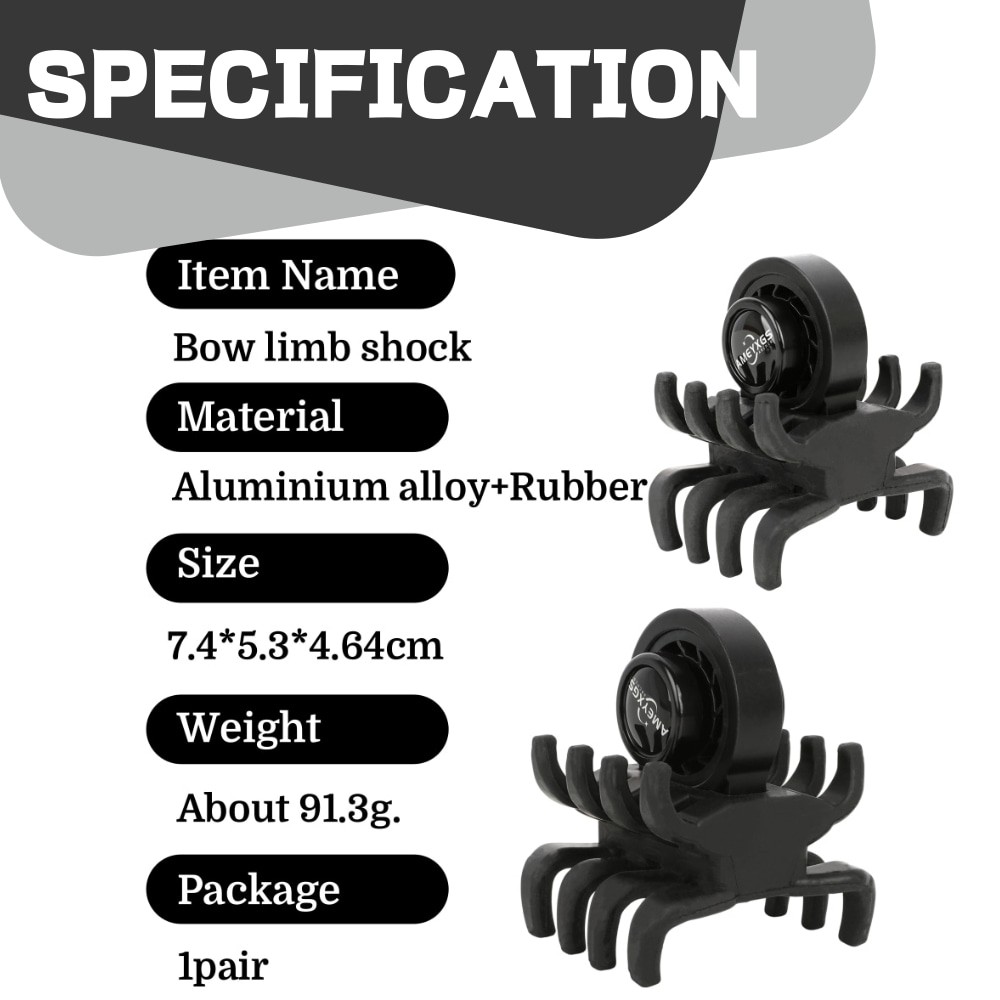 Archery Compound Bow Limbs Stabilizer Shock Absorber Easy Install Detachable