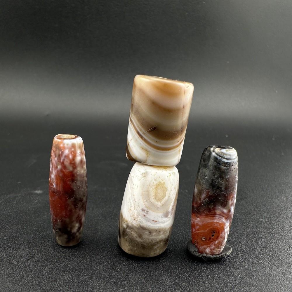 Rare Vintage Natural Pattern Suleimani Agate Beads Amulet