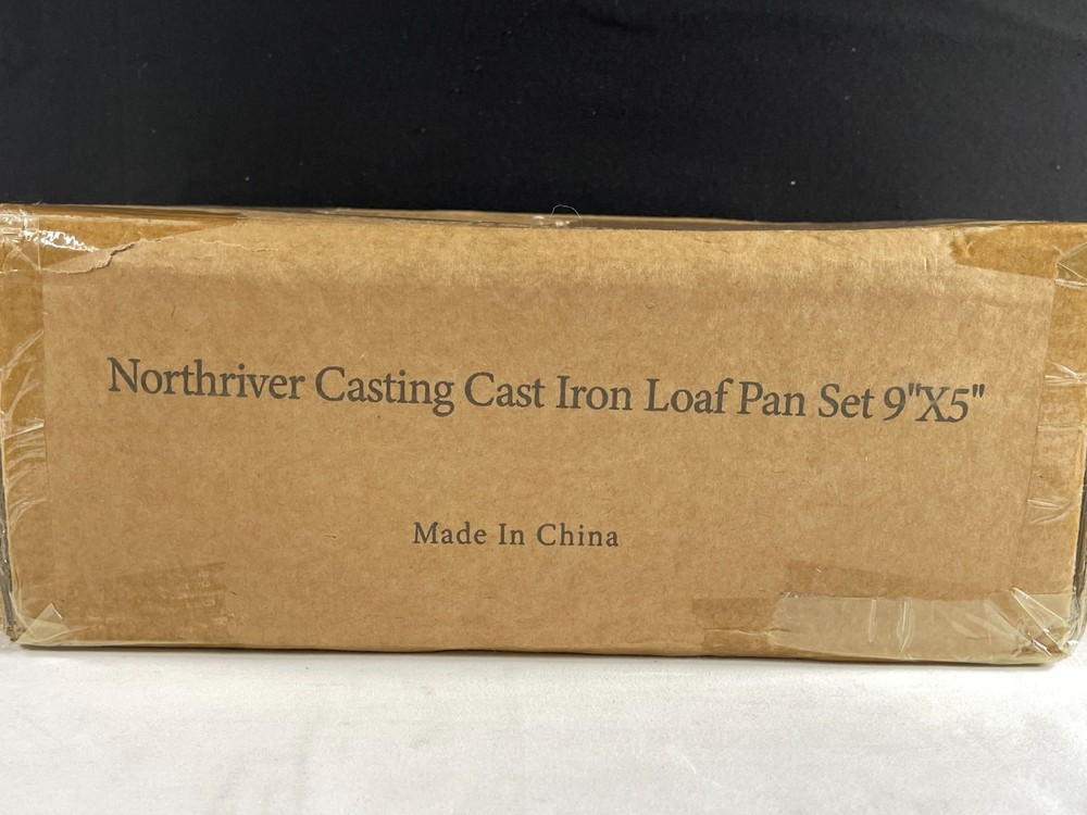 Northriver Casting Black Rectangular Cast Iron Loaf Pan Set 9"x5"